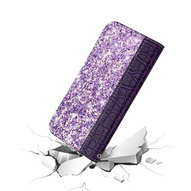 Чехол-книжка Deexe Glittery Crocodile для Samsung Galaxy M20 (M205) - Purple