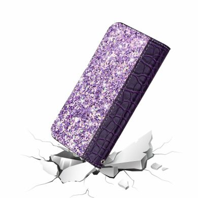 Чохол-книжка Deexe Glittery Crocodile для Samsung Galaxy M20 (M205), Purple