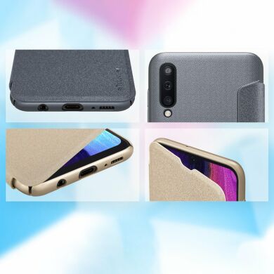 Чехол-книжка NILLKIN Sparkle Series для Samsung Galaxy A50 (A505) - Gold