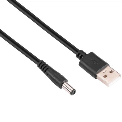 Кабель 2E USB to DC 5.5х2.1мм (5V, 1.5A, 1m) - Black