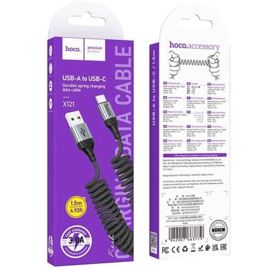 Кабель Hoco X121 USB to Type-C (3A, 1.5m) - Black
