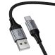 Кабель Hoco X121 USB to Type-C (3A, 1.5m) - Black. Фото 6 из 9