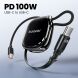 Кабель TOOCKI TX131C2 Type-C to Type-C (100W, 1m) - Black. Фото 2 из 13