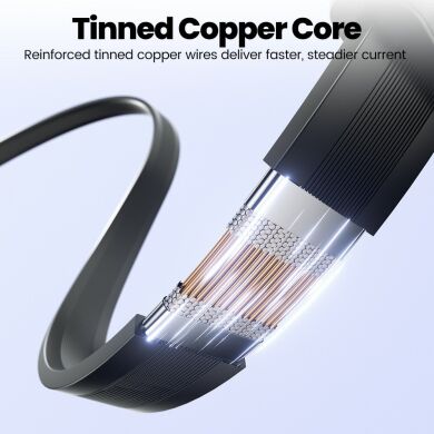 Кабель TOOCKI TX131C2 Type-C to Type-C (100W, 1m) - Black