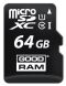 Карта памяти MicroSD GOODRAM 64GB 10 class UHS-I + адаптер. Фото 2 из 3