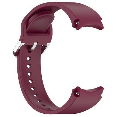 Ремешок Deexe Silicone Band для Samsung Galaxy Watch 4 / 4 Classic / 5 / 5 Pro / 6 / 6 Classic / 7 / FE - Wine Red