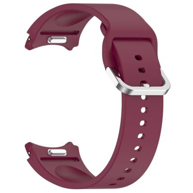 Ремешок Deexe Silicone Band для Samsung Galaxy Watch 4 / 4 Classic / 5 / 5 Pro / 6 / 6 Classic / 7 / FE - Wine Red