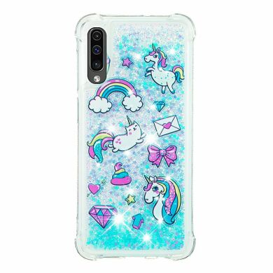 Силіконовий (TPU) чохол Deexe Fashion Glitter для Samsung Galaxy A50 (A505) / A30s (A307) / A50s (A507), Unicorns and Rainbow