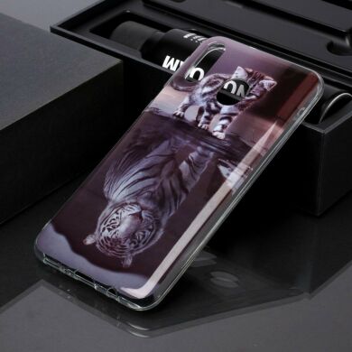 Силиконовый (TPU) чехол Deexe Life Style для Samsung Galaxy M20 (M205) - Cat and Reflection in Water