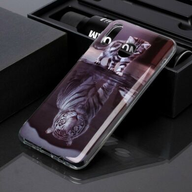 Силіконовий (TPU) чохол Deexe Life Style для Samsung Galaxy M20 (M205) - Cat and Reflection in Water