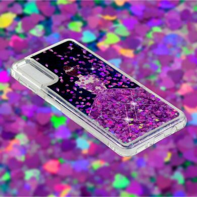 Силиконовый (TPU) чехол Deexe Liquid Glitter для Samsung Galaxy A7 2018 (A750) - Girl's Back
