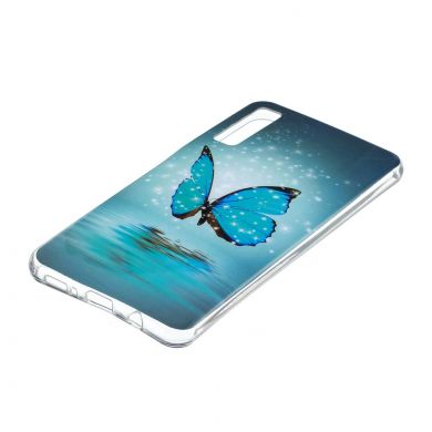 Силиконовый (TPU) чехол Deexe LumiCase для Samsung Galaxy A7 2018 (A750) - Blue Butterfly
