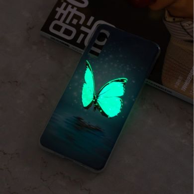 Силиконовый (TPU) чехол Deexe LumiCase для Samsung Galaxy A7 2018 (A750) - Blue Butterfly