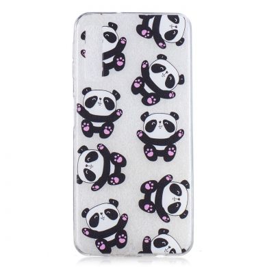 Силиконовый (TPU) чехол Deexe Pretty Glossy для Samsung Galaxy A7 2018 (A750) - Cute Pandas