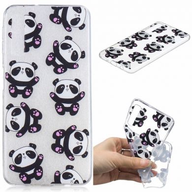 Силиконовый (TPU) чехол Deexe Pretty Glossy для Samsung Galaxy A7 2018 (A750) - Cute Pandas