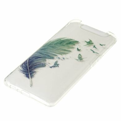 Силиконовый (TPU) чехол Deexe Pretty Glossy для Samsung Galaxy A80 (A805) - Feather
