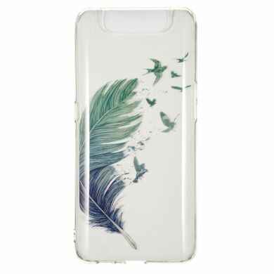 Силиконовый (TPU) чехол Deexe Pretty Glossy для Samsung Galaxy A80 (A805) - Feather