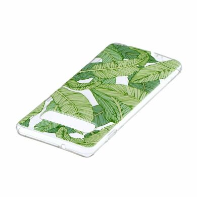 Силіконовий (TPU) чохол Deexe Pretty Glossy для Samsung Galaxy S10 (G973) - Green Leaves