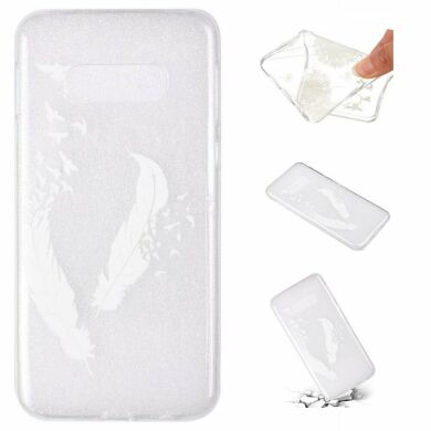 Силіконовий (TPU) чохол Deexe Pretty Glossy для Samsung Galaxy S10e (G970), White Feather