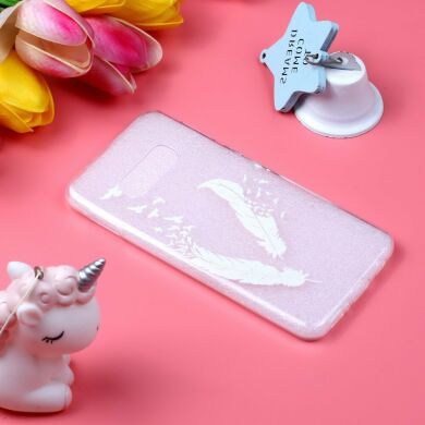 Силіконовий (TPU) чохол Deexe Pretty Glossy для Samsung Galaxy S10e (G970), White Feather