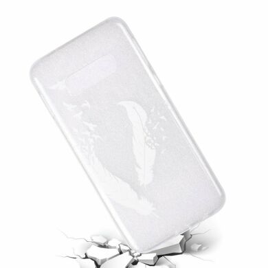 Силиконовый (TPU) чехол Deexe Pretty Glossy для Samsung Galaxy S10e (G970) - White Feather