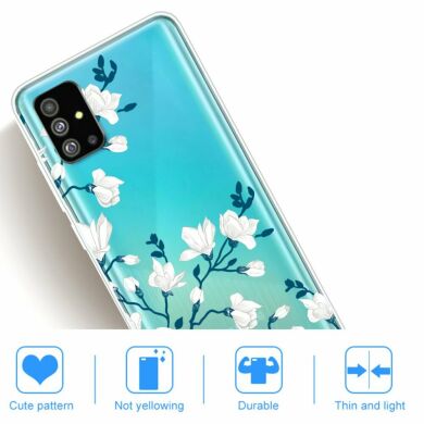 Силиконовый (TPU) чехол Deexe Pretty Glossy для Samsung Galaxy S20 Plus (G985) - White Flower