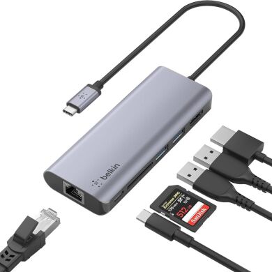 USB HUB Belkin 6 in 1 Multiport Dock (AVC008BTSGY) - Grey