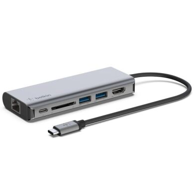 USB HUB Belkin 6 in 1 Multiport Dock (AVC008BTSGY) - Grey