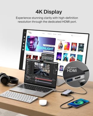 USB HUB Belkin 6 in 1 Multiport Dock (AVC008BTSGY) - Grey
