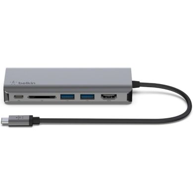 USB HUB Belkin 6 in 1 Multiport Dock (AVC008BTSGY) - Grey