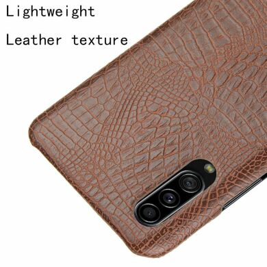 Защитный чехол Deexe Croco Style для Samsung Galaxy A70s (A707) - Brown