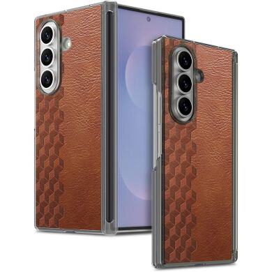 Захисний чохол Deexe Rhombus Case для Samsung Galaxy Fold 8 Ultra - Brown