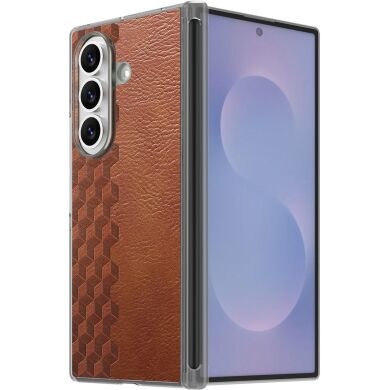 Захисний чохол Deexe Rhombus Case для Samsung Galaxy Fold 8 Ultra - Brown