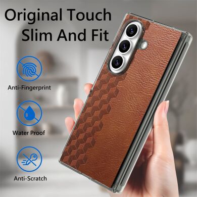 Захисний чохол Deexe Rhombus Case для Samsung Galaxy Fold 8 Ultra - Brown