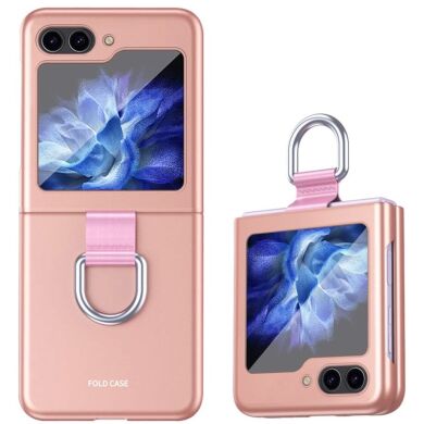 Защитный чехол Deexe Ring Case для Samsung Galaxy Flip 5 - Rose Gold