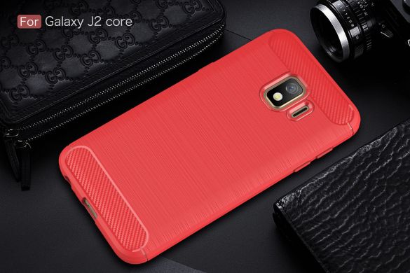 Захисний чохол UniCase Carbon для Samsung Galaxy J2 Core (J260) - Red