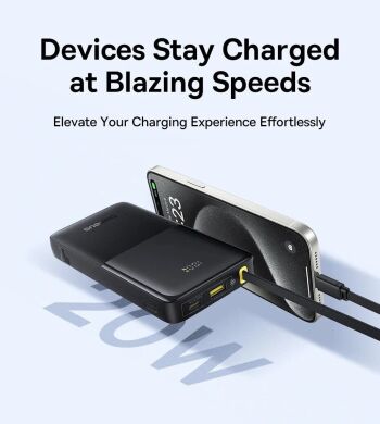 Зовнішній акумулятор Baseus Bipow 2 (20W) 10000mAh + кабель Type-C P10077101113-00 - Black