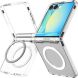 Защитный чехол Spigen (SGP) Ultra Hybrid Pro (MagFit) для Samsung Galaxy Flip 7 (ACS09559) - Clear / White. Фото 2 из 24