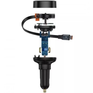 Автомобильное зарядное устройство Baseus Enjoyment Pro Retractable (60W) + кабель Type-C (C00057802111) - Black