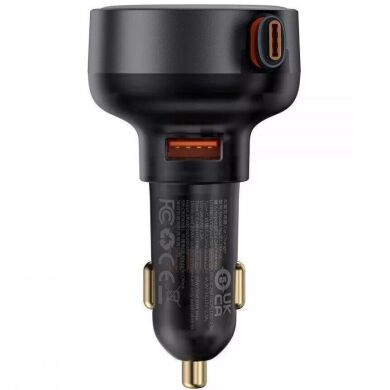 Автомобильное зарядное устройство Baseus Enjoyment Pro Retractable (60W) + кабель Type-C (C00057802111) - Black