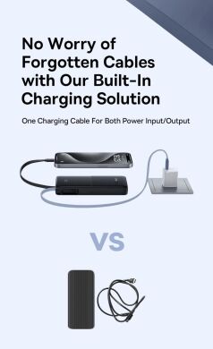 Зовнішній акумулятор Baseus Bipow 2 (20W) 10000mAh + кабель Type-C P10077101113-00 - Black