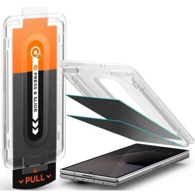 Комплект защитных стекол (2шт) Spigen GLAS.tR EZ Fit Pro Privacy Set для Samsung Galaxy Fold 8 Ultra / Fold 7 (AGL12250) - Black