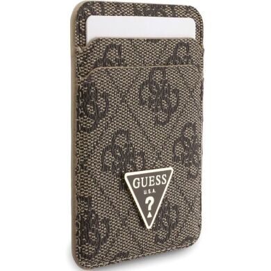 Кардхолдер с ремешком для смартфона Guess triangle MagSafe (GUBPWMWSP4GTW) - Brown