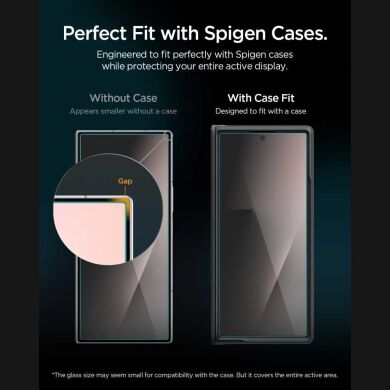 Комплект защитных стекол (2шт) Spigen GLAS.tR EZ Fit Pro Privacy Set для Samsung Galaxy Fold 8 Ultra / Fold 7 (AGL12250) - Black