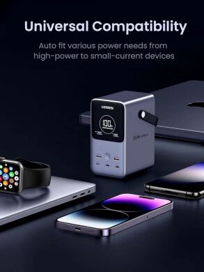 Зовнішній акумулятор UGREEN PB770 QC+PD 300W (48000mAh) - Grey