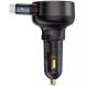 Автомобильное зарядное устройство Baseus Enjoyment Pro Retractable (60W) + кабель Type-C (C00057802111) - Black. Фото 3 из 9