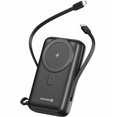 Внешний аккумулятор SWISSTEN MagSafe 22.5W (20000mAh) + кабель Type-C + Lightning - Black