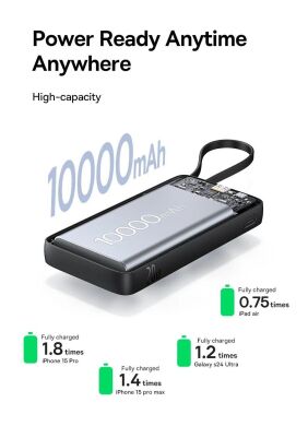 Зовнішній акумулятор Baseus Bipow 2 (20W) 10000mAh + кабель Type-C P10077101113-00 - Black