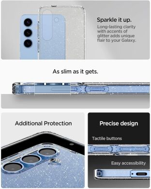 Защитный чехол Spigen (SGP) Liquid Crystal Glitter для Samsung Galaxy S25 (S931) ACS08997 - Crystal Quartz