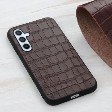 Кожаный чехол UniCase Croco Skin для Samsung Galaxy A54 (A546) - Brown